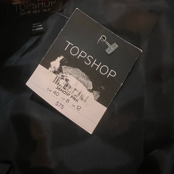 Plaid miniskirt pink orange skirt with pockets NWT Size 8 fall topshop skirt - Picture 4 of 6